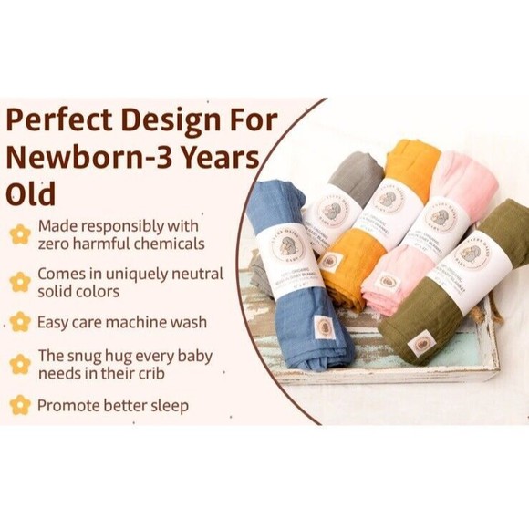 NEW Baby Organic Cotton Muslin Swaddle Blanket Nursing Stroller Cover Camo 47x47 - Picture 7 of 7